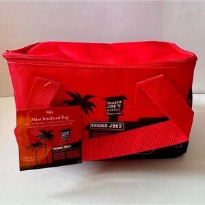 Trader Joe's Red Mini Insulated Cooler Tote Bag